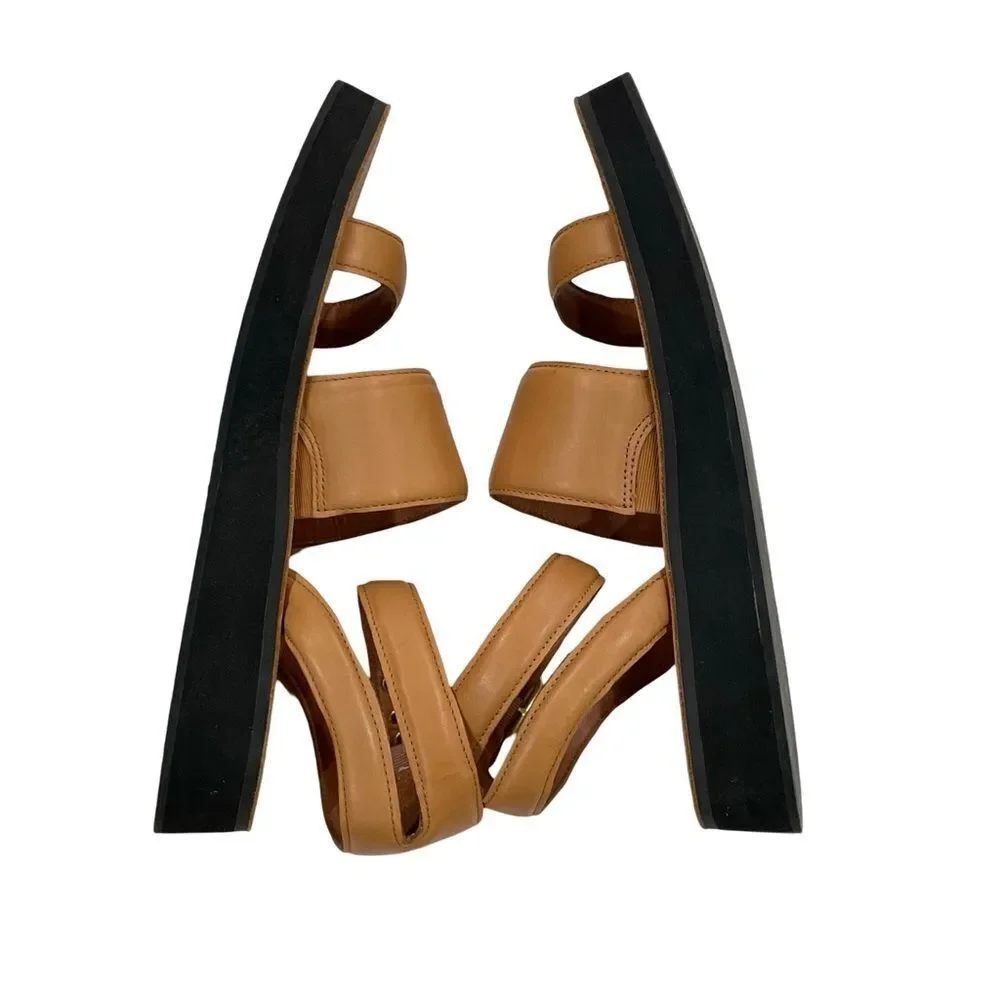 J. Crew, Leather Sandals, Tan, Size 8